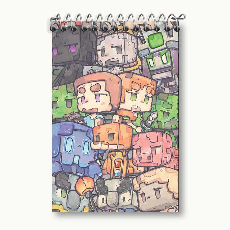 دفتر یادداشت 50 برگ خندالو مدل ماینکرافت (Minecraft) کد F241