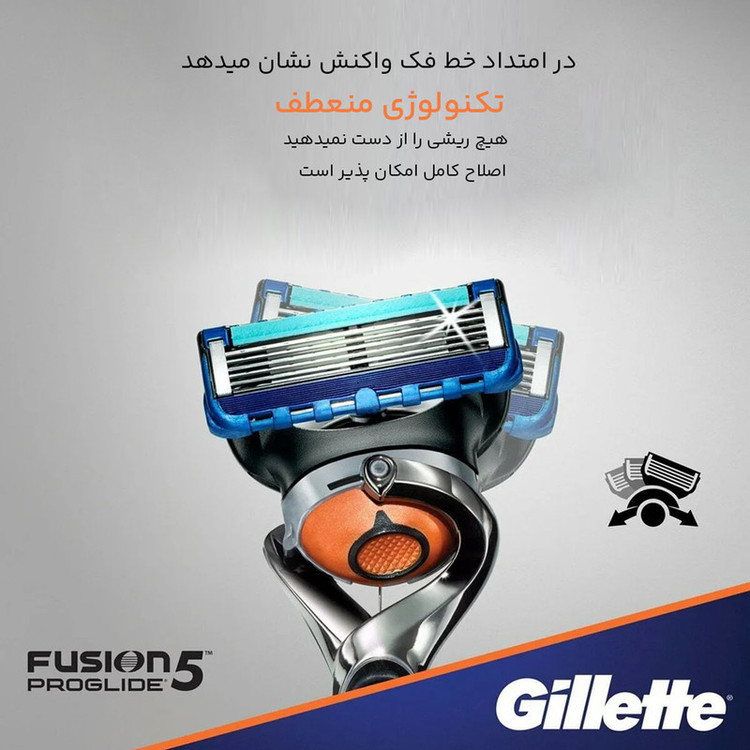 خود تراش ژیلت مدل fusion 5 proglide به همراه یدک مدل fusion 5 proglide بسته 4 عددی