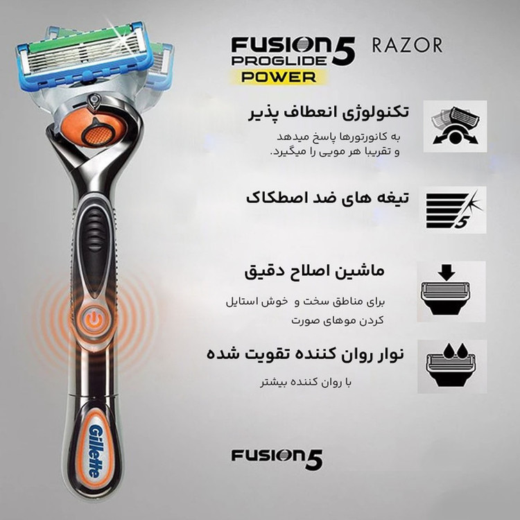 خود تراش ژیلت مدل fusion 5 proglide به همراه یدک مدل fusion 5 proglide بسته 4 عددی