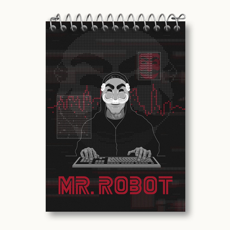 دفتر یادداشت 50 برگ خندالو مدل سریال آقای ربات Mr.Robot کد 10232