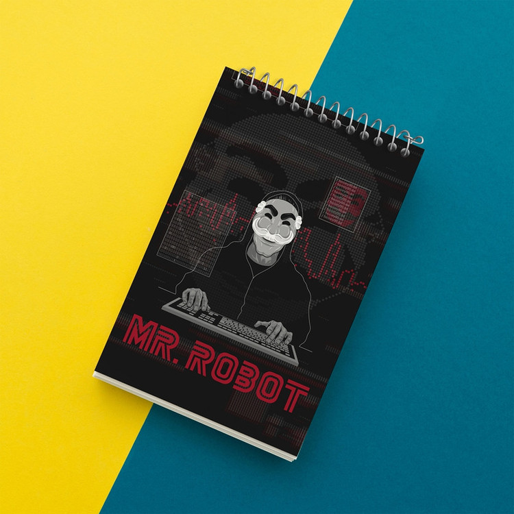 دفتر یادداشت 50 برگ خندالو مدل سریال آقای ربات Mr.Robot کد 10232