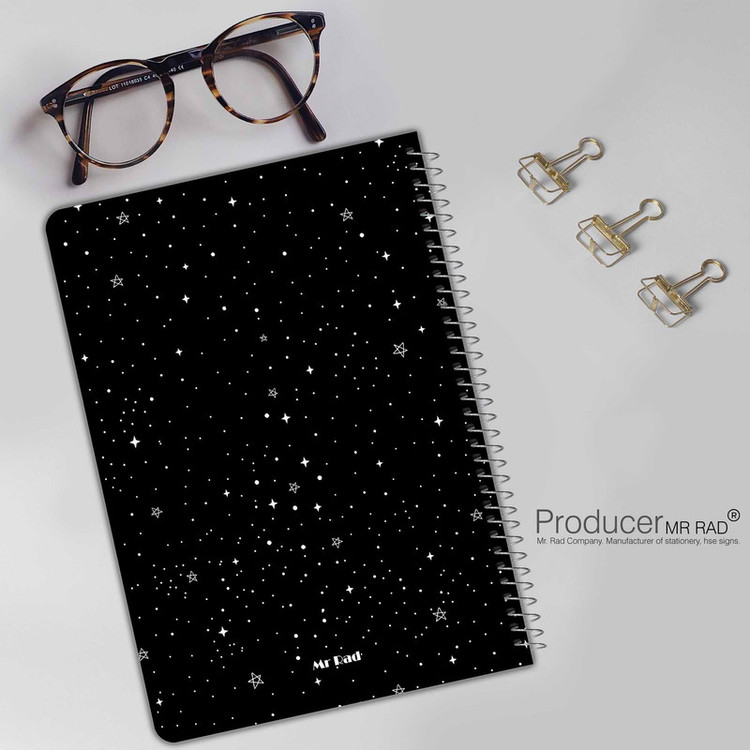 دفتر مستر راد مدل بلک ژورنال طرح ستاره کد Black Journal 1685