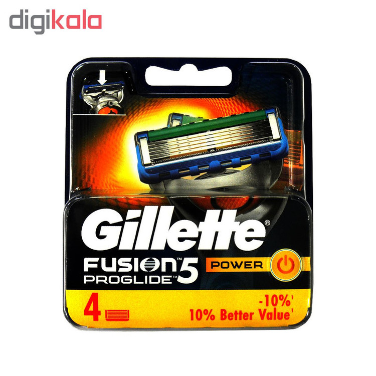 تیغ یدک ژیلت مدل Fusion Proglide Power بسته 4 عددی