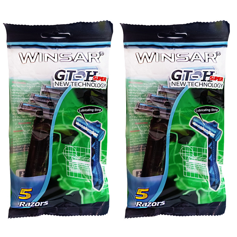 خود تراش وینسار مدل GT-H SUPE 2  دو بسته 5 عددی