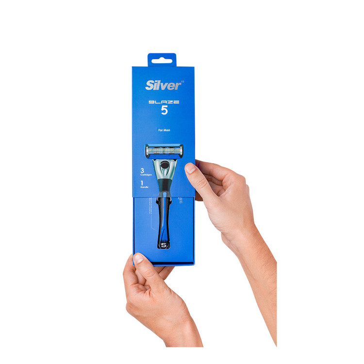 خود تراش سیلور مدل Blaze5 System به همراه سری یدک بسته 2 عددی