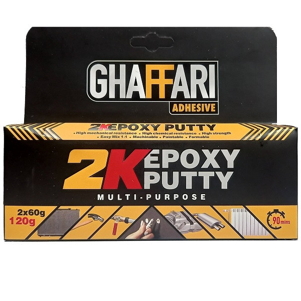 چسب خمیری دوقلو غفاری مدل 2k وزن 120 گرم