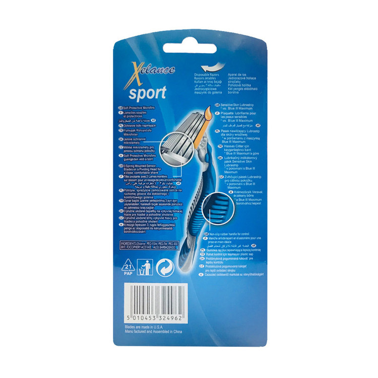 خودتراش زلانس مدل Blue3 Sport بسته 6 عددی