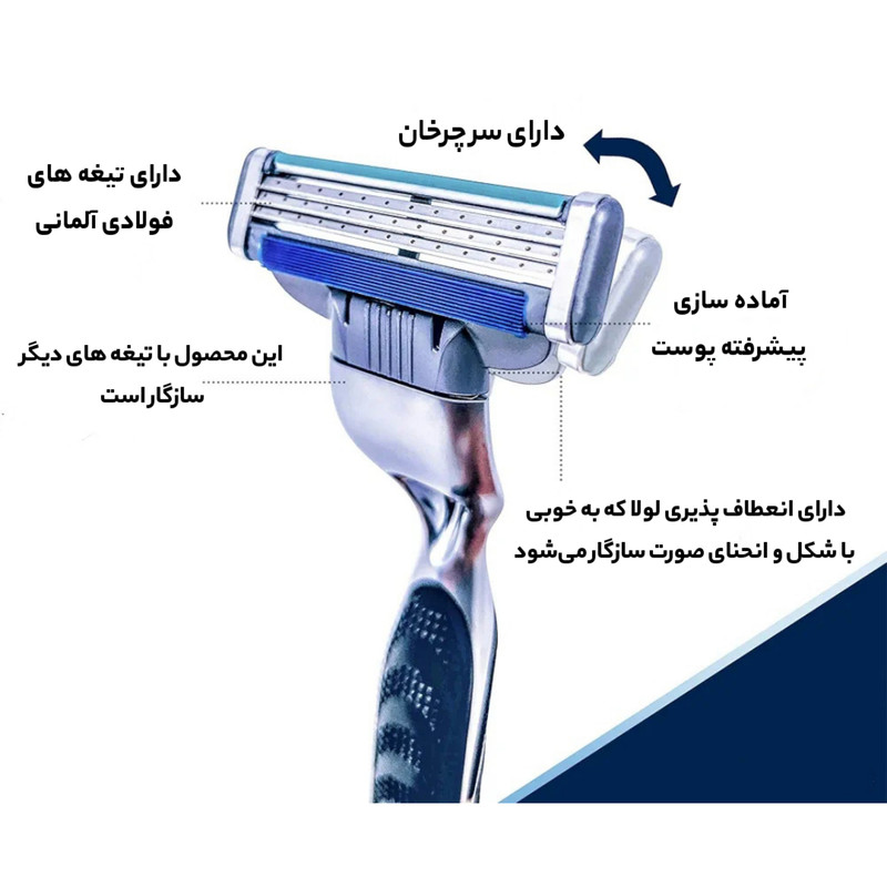 تیغ یدک اصلاح ژیلت مدل مچ تری توربو بسته 4 عددی