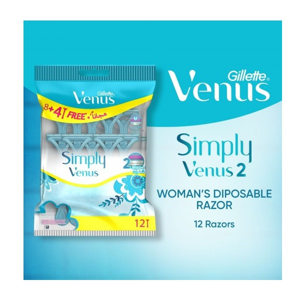 خود تراش ژیلت مدل Simply Venus بسته 12 عددی