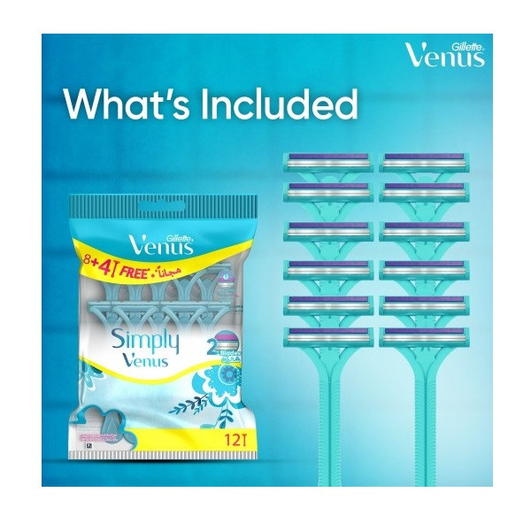 خود تراش ژیلت مدل Simply Venus بسته 12 عددی