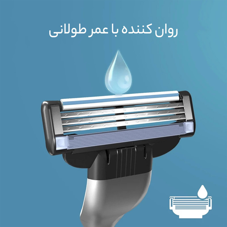 تیغ یدک ژیلت مدل Mach 3 Turbo بسته 4 عددی