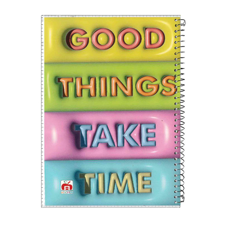 دفتر مشق 40 برگ آلما طرح GOOD THINGS مدل طلقی کد 7412
