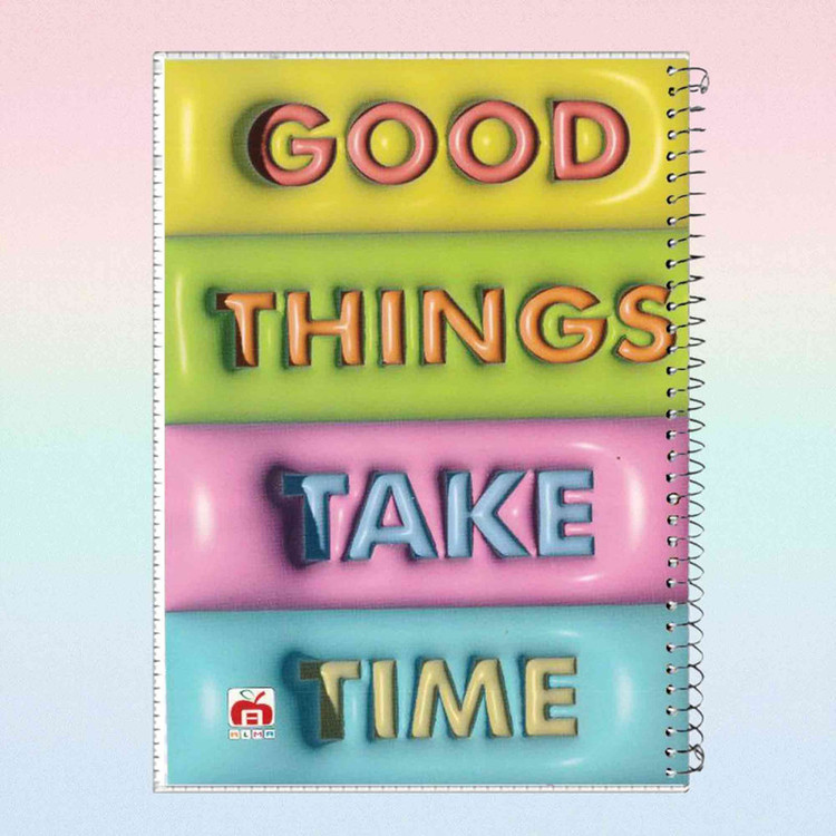 دفتر مشق 40 برگ آلما طرح GOOD THINGS مدل طلقی کد 7412