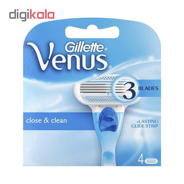 تیغ یدک ژیلت مدل Venus Close & Clean بسته 4 عددی