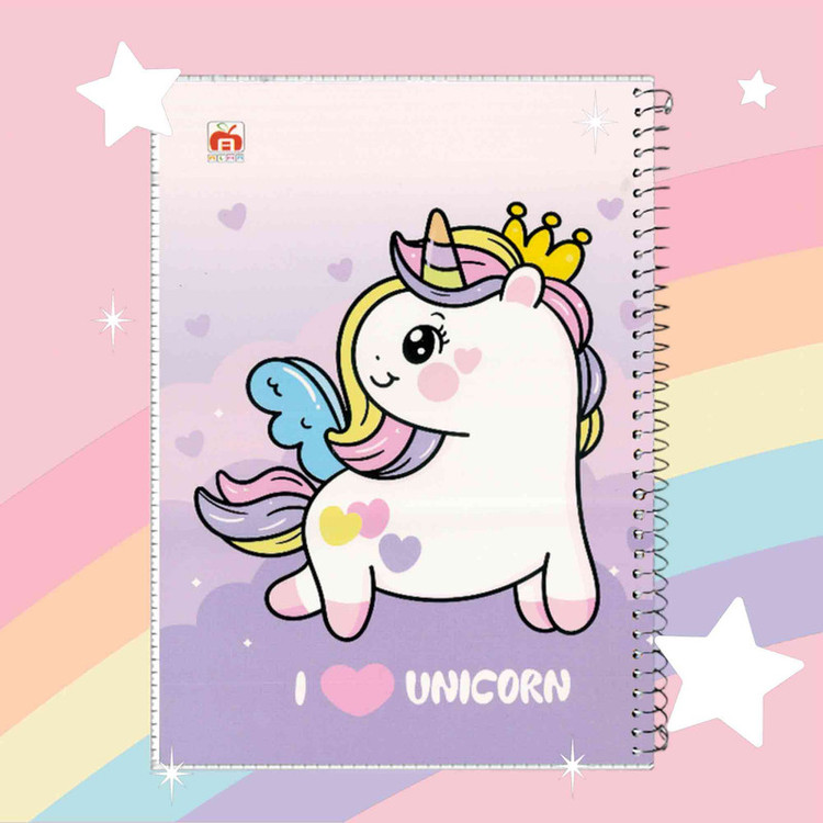 دفتر مشق 40 برگ آلما طرح UNICORN مدل طلقی کد 7417