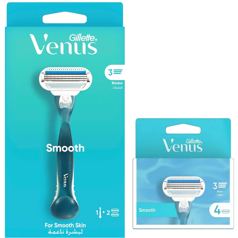 خود تراش ژیلت مدل Venus Smooth به همراه یدک بسته 4 عددی