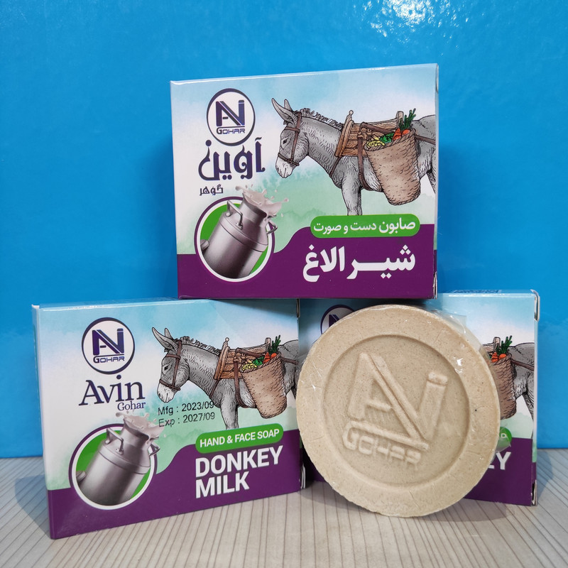 صابون شستشو آوین گوهر مدل شیر الاغ وزن 75 گرم