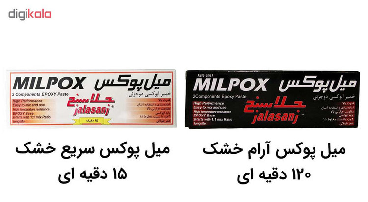 خمیر دوقلو هزار کاره میل پوکس جلاسنج مدل سریع خشک و آرام خشک حجم 100 گرم بسته 2 عددی