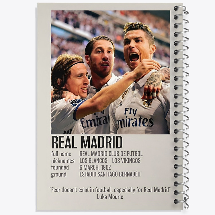 دفتر ژورنال نویسی 50 برگ خندالو مدل نقطه ای طرح رئال مادرید (Real Madrid) کد F13470