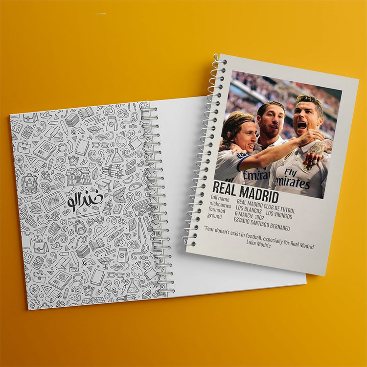 دفتر ژورنال نویسی 50 برگ خندالو مدل نقطه ای طرح رئال مادرید (Real Madrid) کد F13470
