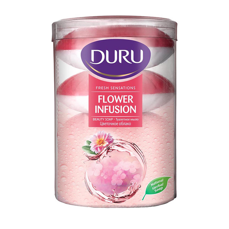 صابون شستشو دورو مدل flower infusion تحت لیسانس وزن440 گرم بسته 4 عددی