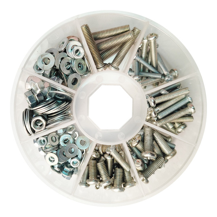 پیچ و مهره و واشر هامر مدل M3-M4-M5 بسته 180 عددی