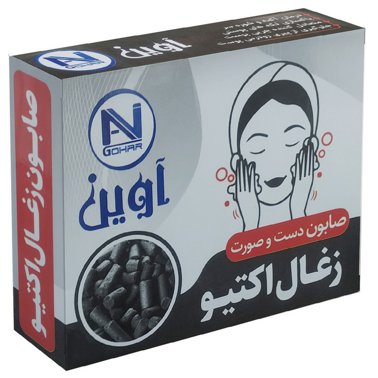 صابون شستشو آوین گوهر مدل زغال اکتیو وزن 75 گرم