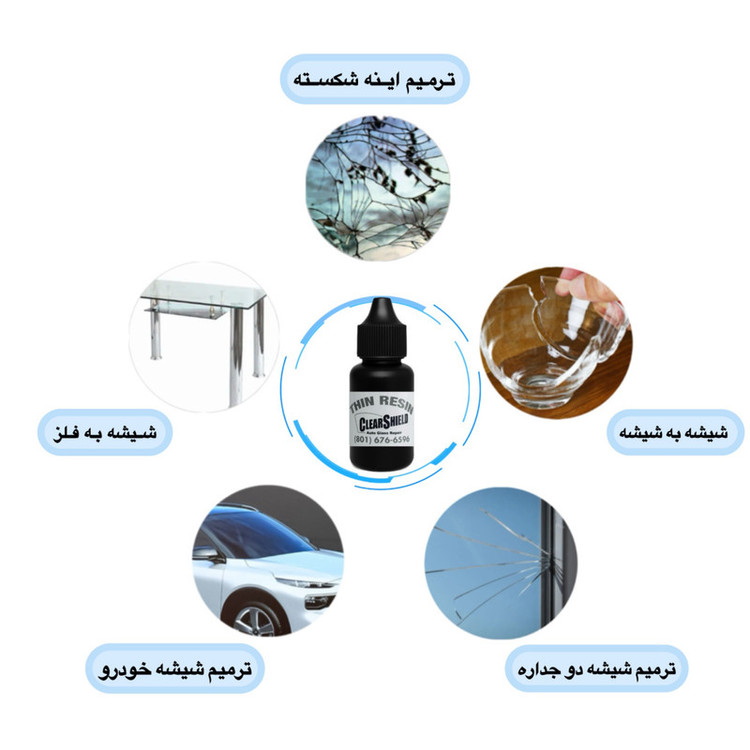 کیت ترمیم شیشه اتومبیل کلرشیلد مدل ThenResin حجم 8 میلی لیتر