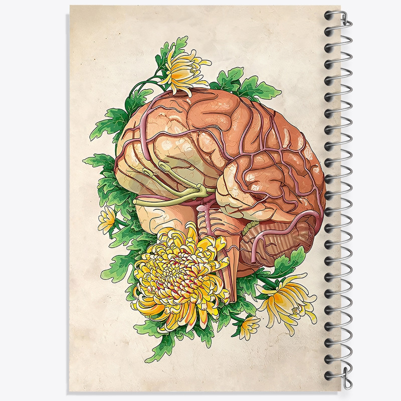 دفتر ژورنال نویسی 50 برگ خندالو مدل نقطه ای طرح آناتومی مغز (Brain Anatomy) کد F13997