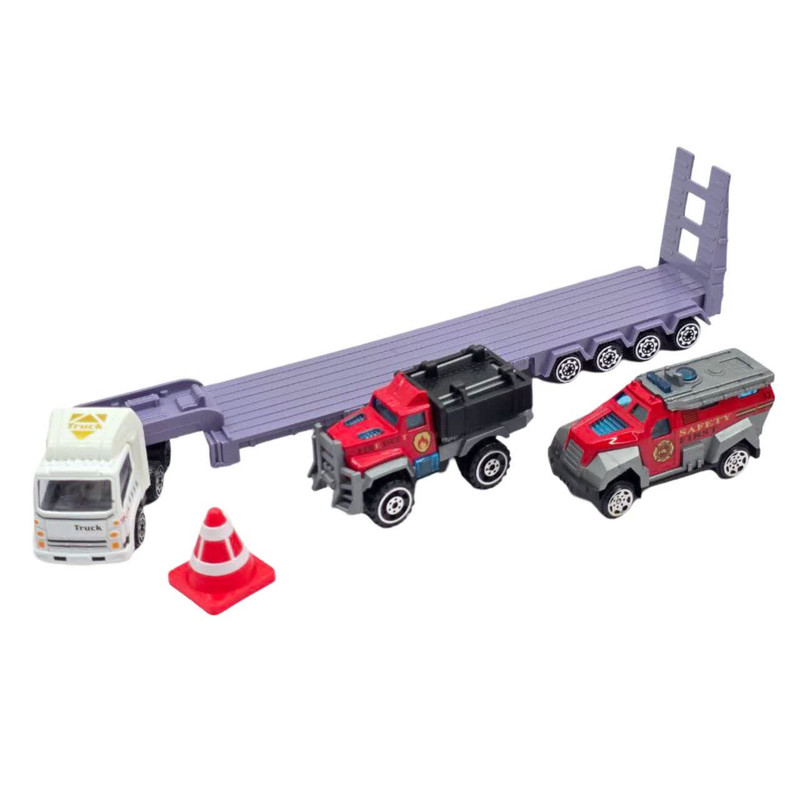 کیت ماشین بازی ناب سل مدل خودروبر آتش نشانی مجموعه 4 عددی Fire department