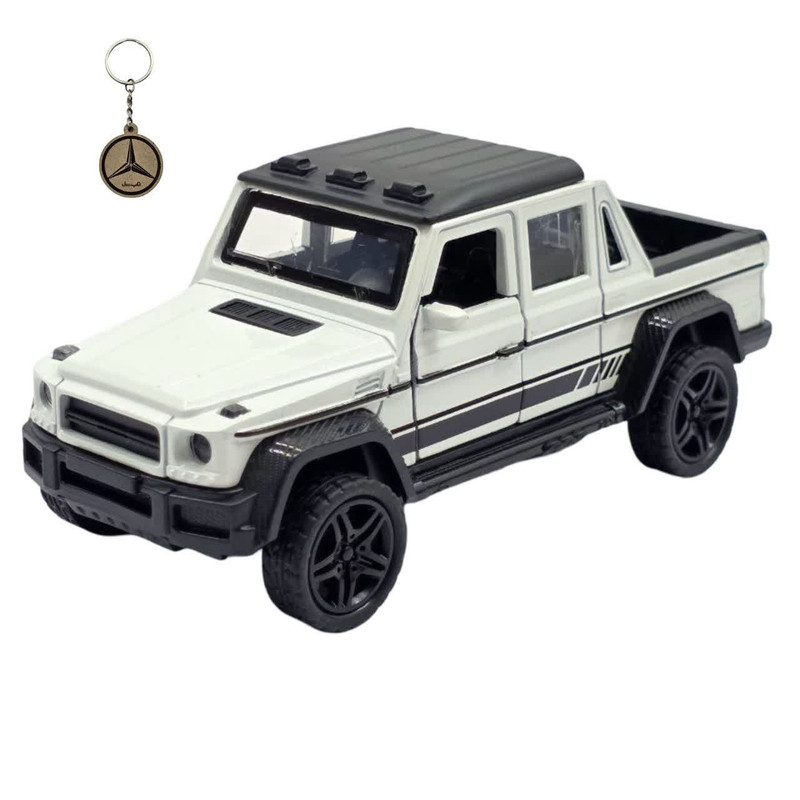 ماکت ماشین ناب سل مدل وانت بنز جی کلاس فلزی چراغدار موزیکال MERCEDES BENZ G-CLASS به همراه جاسوییچی