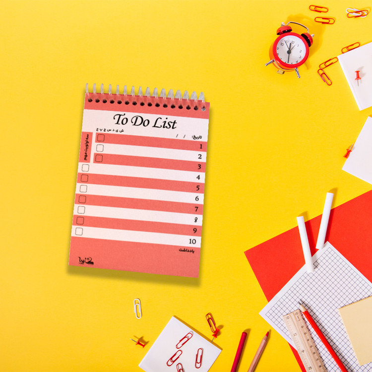 دفترچه یادداشت 50 برگ کایرا مدل TO DO LIST طرح راه راه