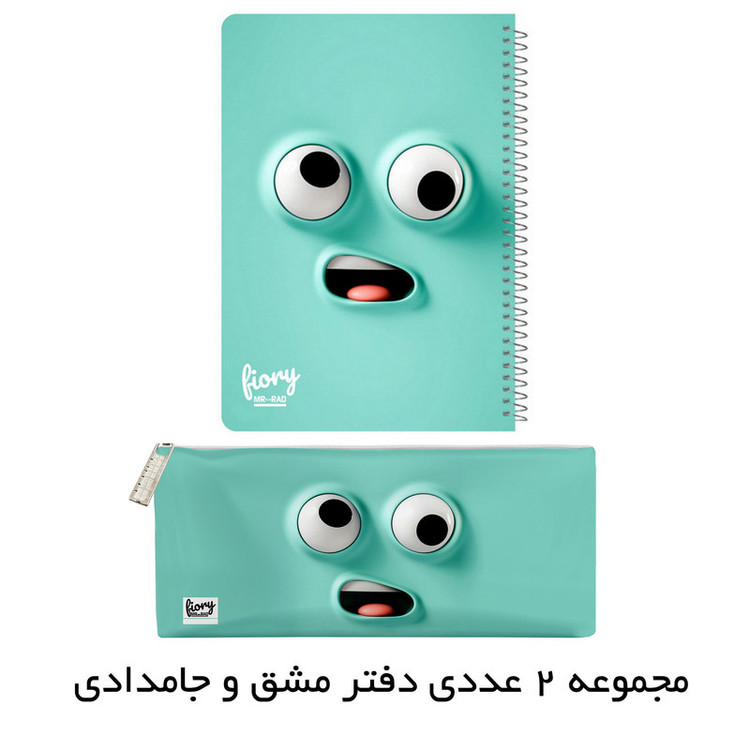 دفتر مشق 50 برگ مستر راد مدل پالت کد fiory 2099 به همراه جامدادی