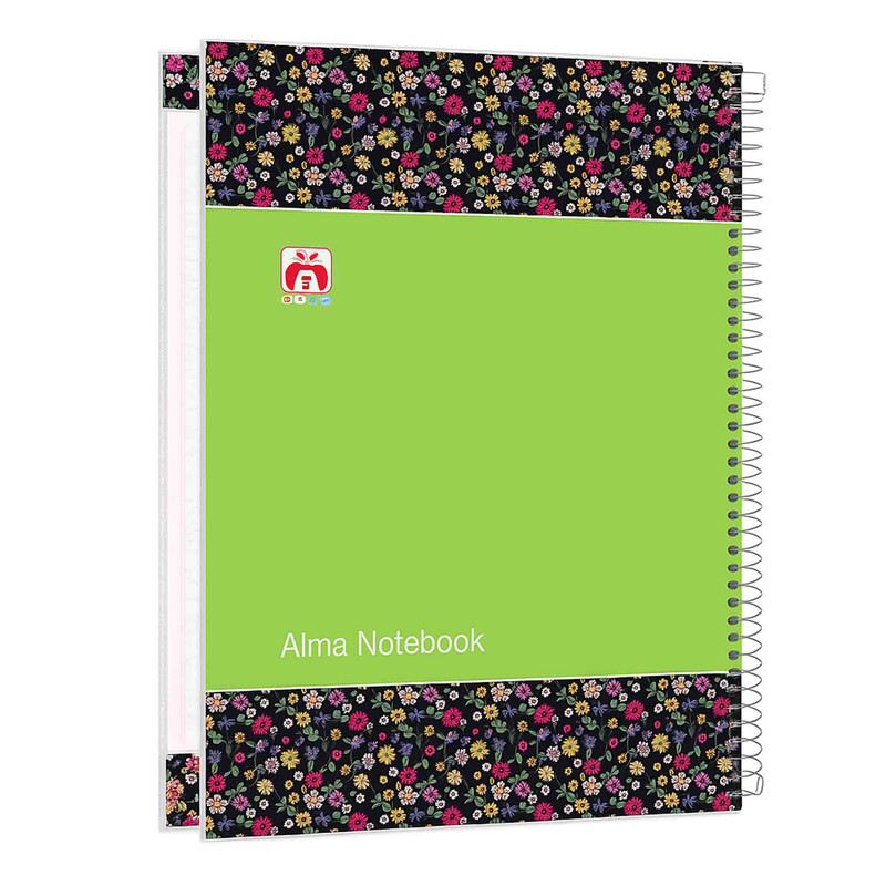 دفتر مشق 40 برگ آلما طرح FLOWER مدل طلقی کد 7496
