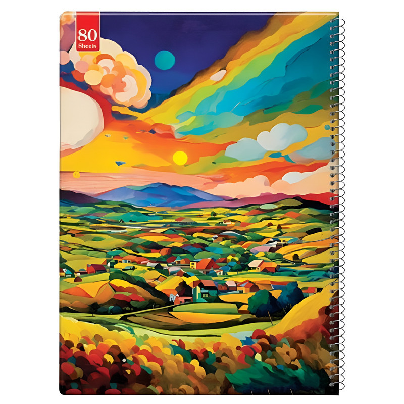 دفتر مشق 80 برگ مدل طبیعت طرح مجلد کد 113964