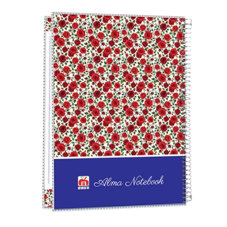 دفتر مشق 40 برگ آلما طرح FLOWER مدل طلقی کد 7496