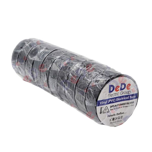 چسب برق ده ده الکتریک گروپ مدل DPT-N-T15W0019L1000-BK مجموعه 10 عددی