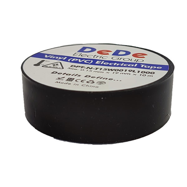 چسب برق ده ده الکتریک گروپ مدل DPT-N-T15W0019L1000-BK مجموعه 10 عددی