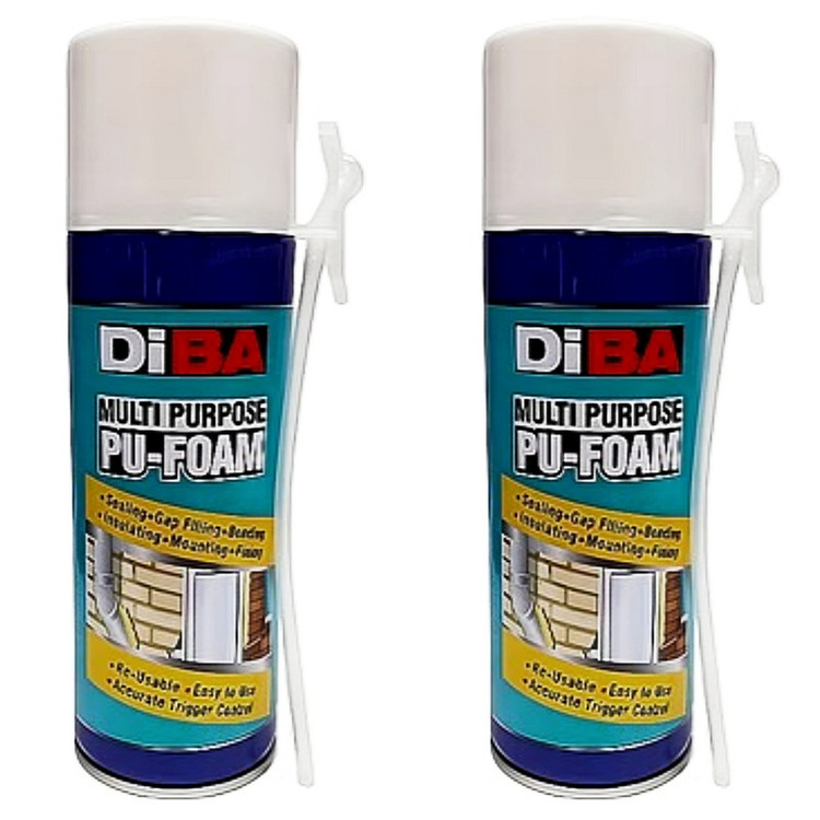 اسپری فوم پلی یورتان دیبا مدل PU Foam حجم 300 میلی لیتر بسته 2 عددی