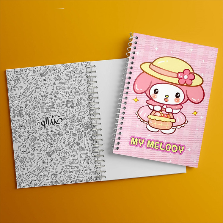 دفتر طراحی 50 برگ خندالو طرح مای ملودی (My Melody) کد N9020