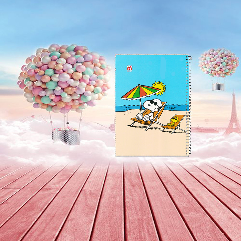 دفتر مشق 60 برگ آلما طرح SNOOPY مدل طلقی کد 7613