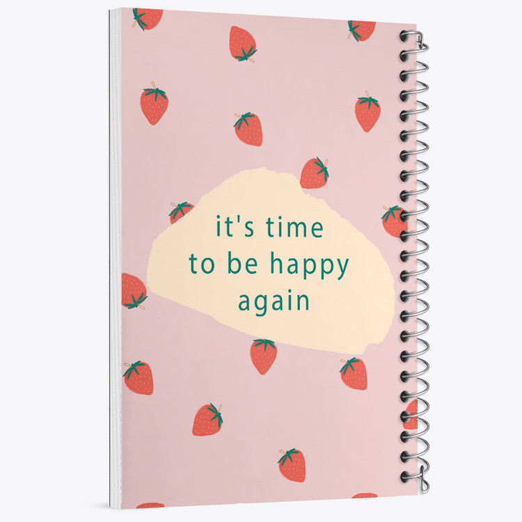 دفتر ژورنال نویسی 50 برگ خندالو مدل نقطه ای طرح IT Is Time To Be Happy Again کد N362