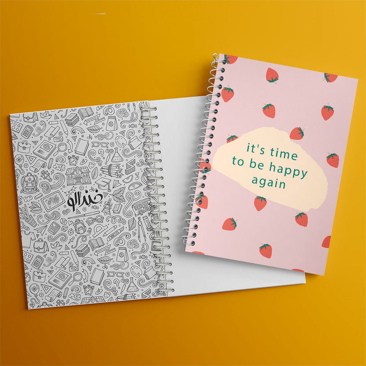 دفتر ژورنال نویسی 50 برگ خندالو مدل نقطه ای طرح IT Is Time To Be Happy Again کد N362