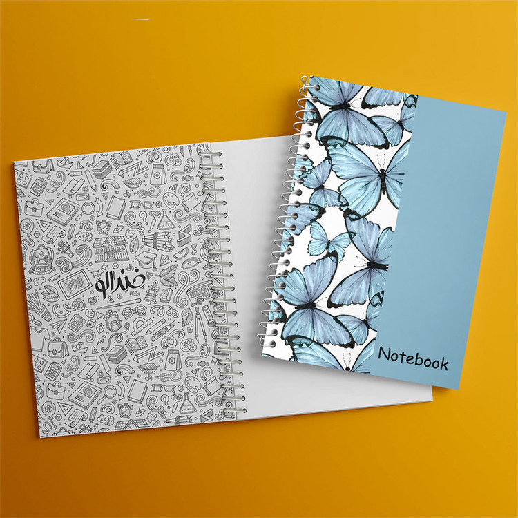 دفتر زبان 50 برگ خندالو مدل دو خط طرح بافت پروانه ای کد N6704
