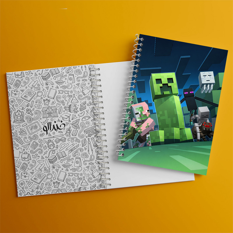 دفتر مشق 50 برگ خندالو طرح ماینکرافت (Minecraft) کد F14079