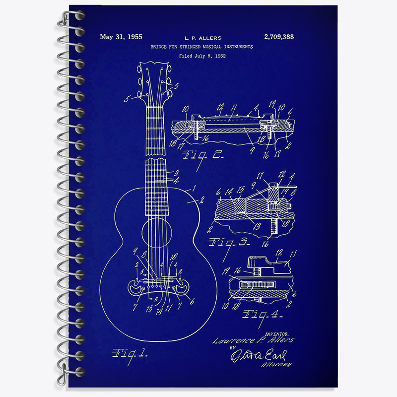 دفتر نت موسیقی 50 برگ خندالو طرح گیتار (Guitar) کد N8099