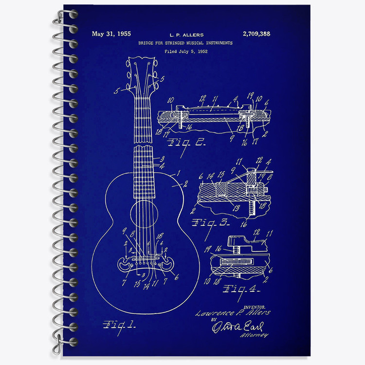 دفتر نت موسیقی 50 برگ خندالو طرح گیتار (Guitar) کد N8099