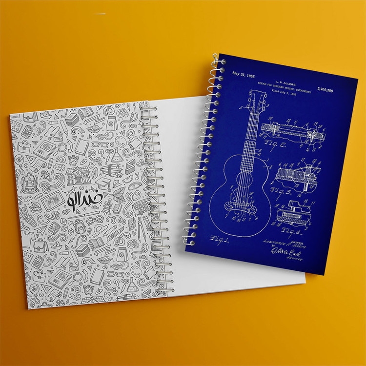 دفتر نت موسیقی 50 برگ خندالو طرح گیتار (Guitar) کد N8099