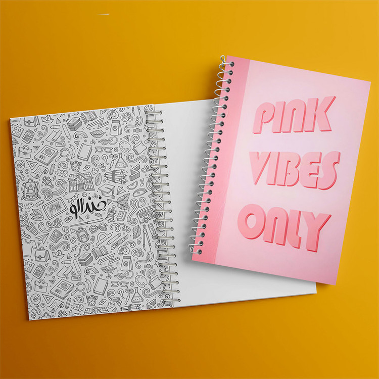 دفتر مشق 50 برگ خندالو طرح Pink Vibes Only کد F3848