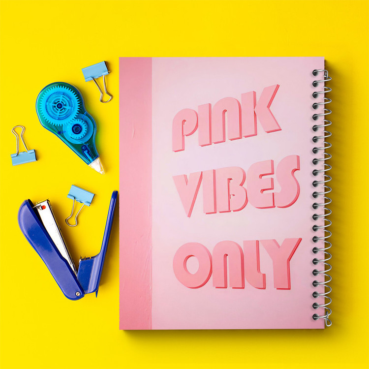 دفتر مشق 50 برگ خندالو طرح Pink Vibes Only کد F3848